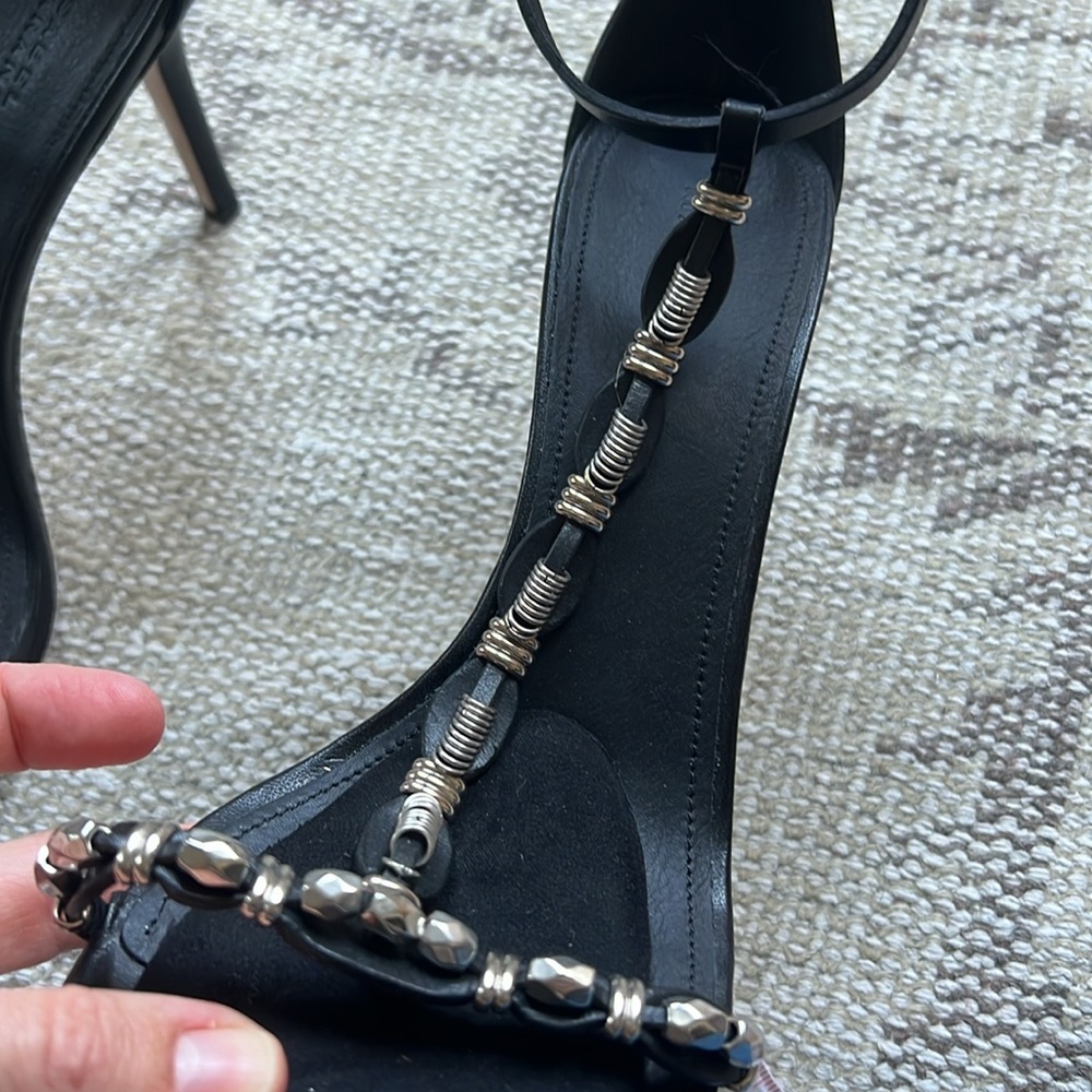 Isabel Marant black strappy heels with silver beading and ankle strap 🖤✨ WORN 1 - Picture 10 of 10